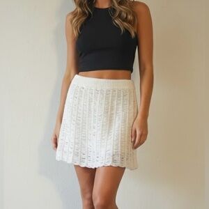 Princess Polly 65%Acrylic 35% Nylon Cream Knit Mini Skirt